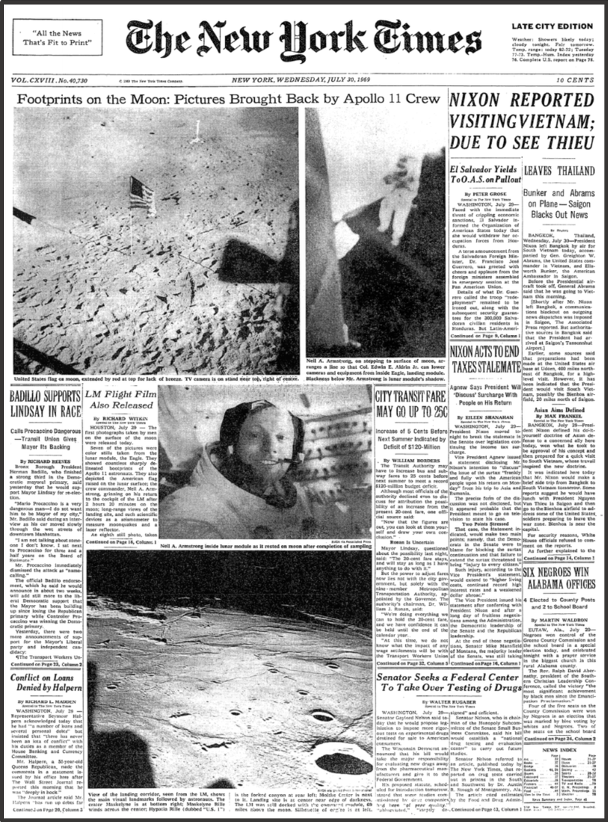 Нью-Йорк Таймс 30 июля 1969 года