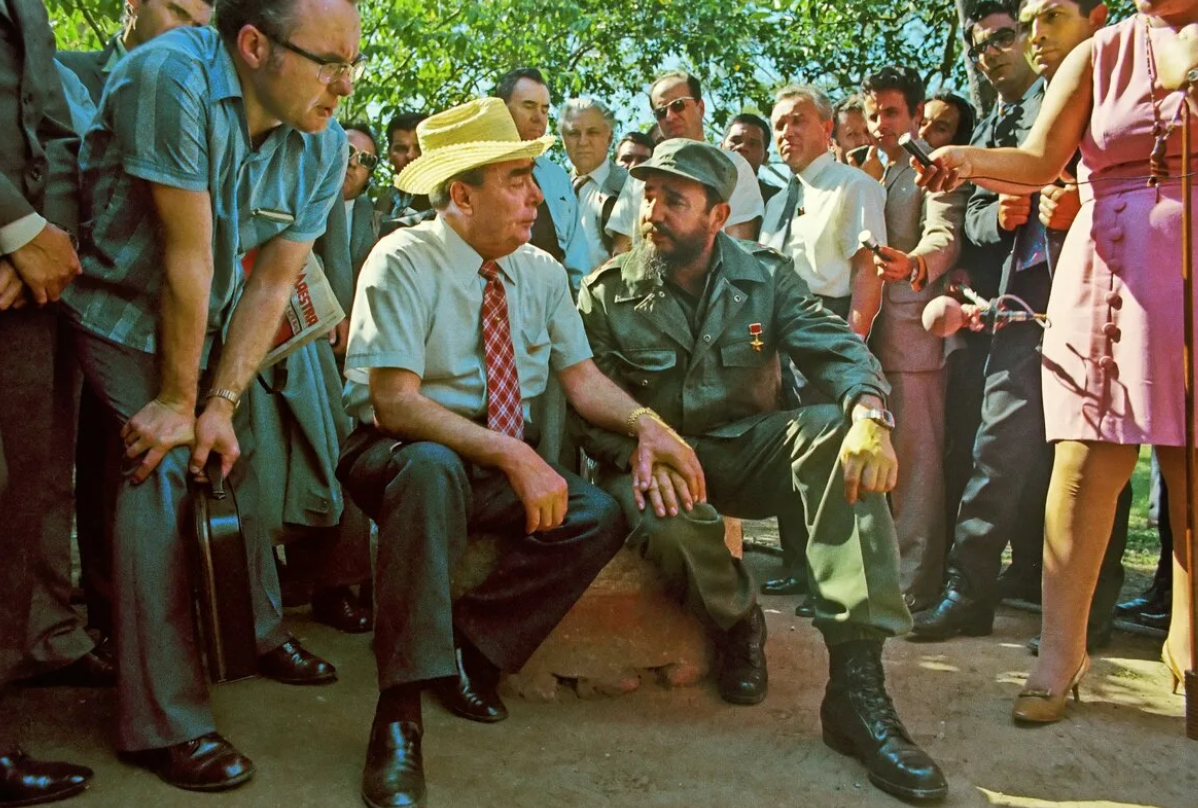 Фидель Кастро и Брежнев