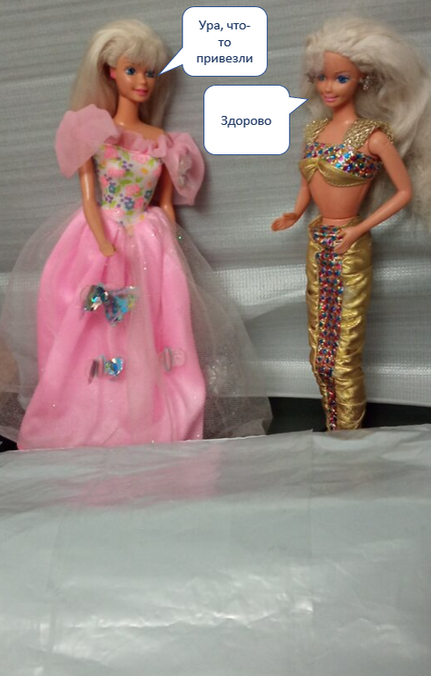 3 подружки куколки Барби из 90х вполучили посылку (куклы в нарядах принцесса бабочек и Jewel hair mermaid (русалочка драгоценные волосы)