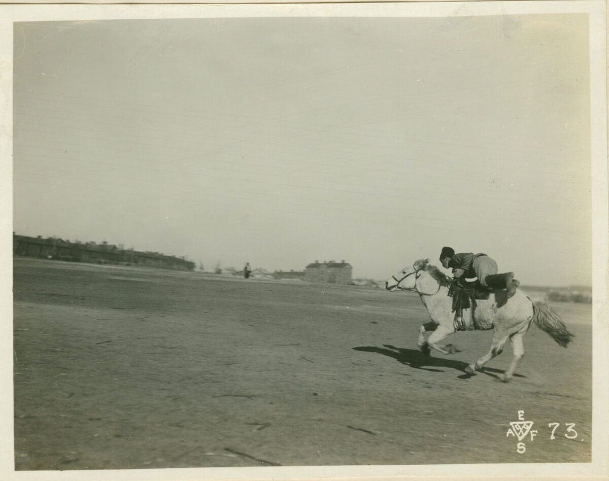    Территория плаца в 1918 году. На заднем плане - здание на Джамбула, 14