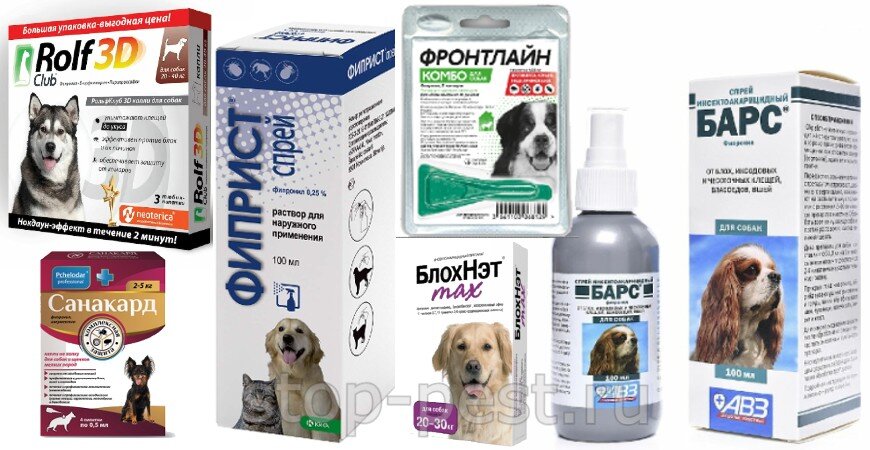 Примеры ветеринарных препаратов на основе фипронила, фото сайта https://stop-pest.ru