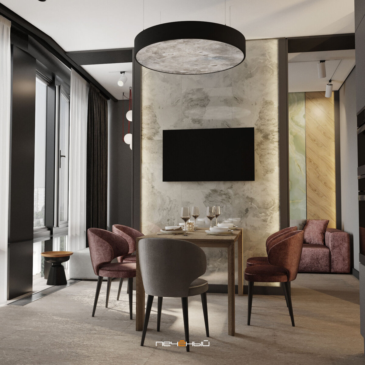 Дизайн кухни-гостиной