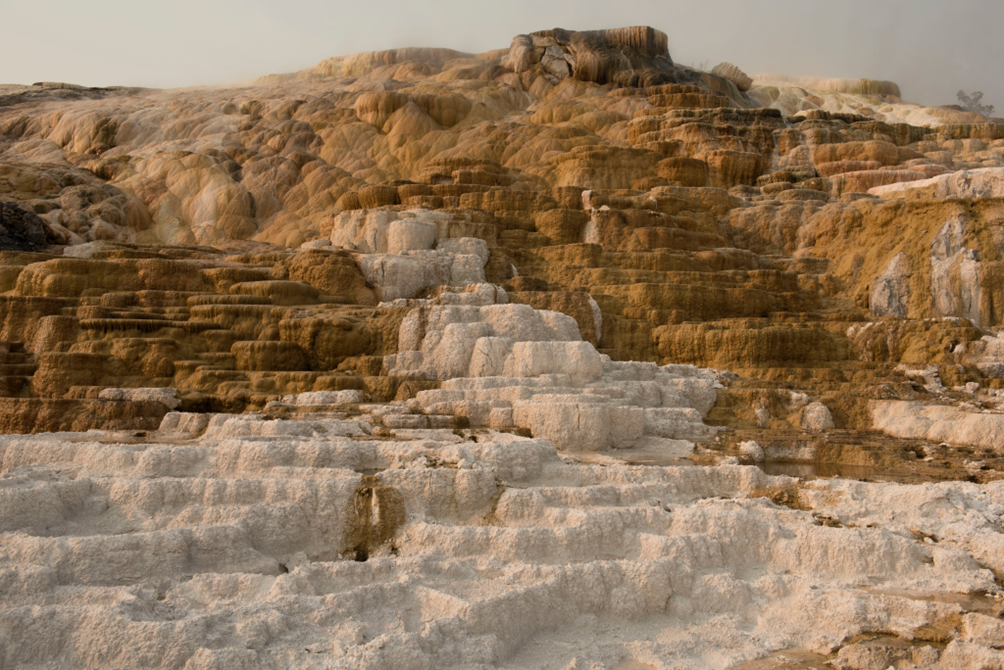 «Мамонтовы горячие источники» (Mammoth Hot Springs) - Йеллоустонский национальный парк (Yellowstone National Park, США). Фото из личного архива автора.