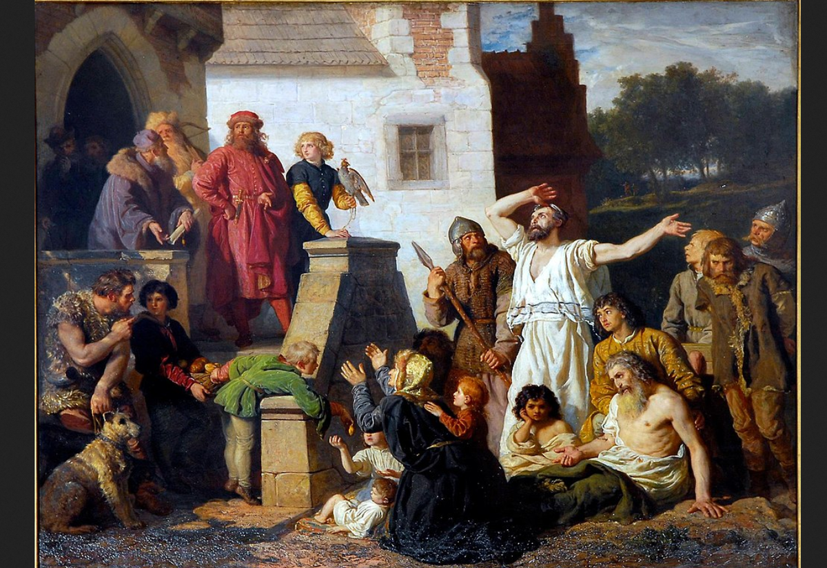 Войцех Герсон. «Казимир Великий и евреи, молящие принять их в Польше», 1874.