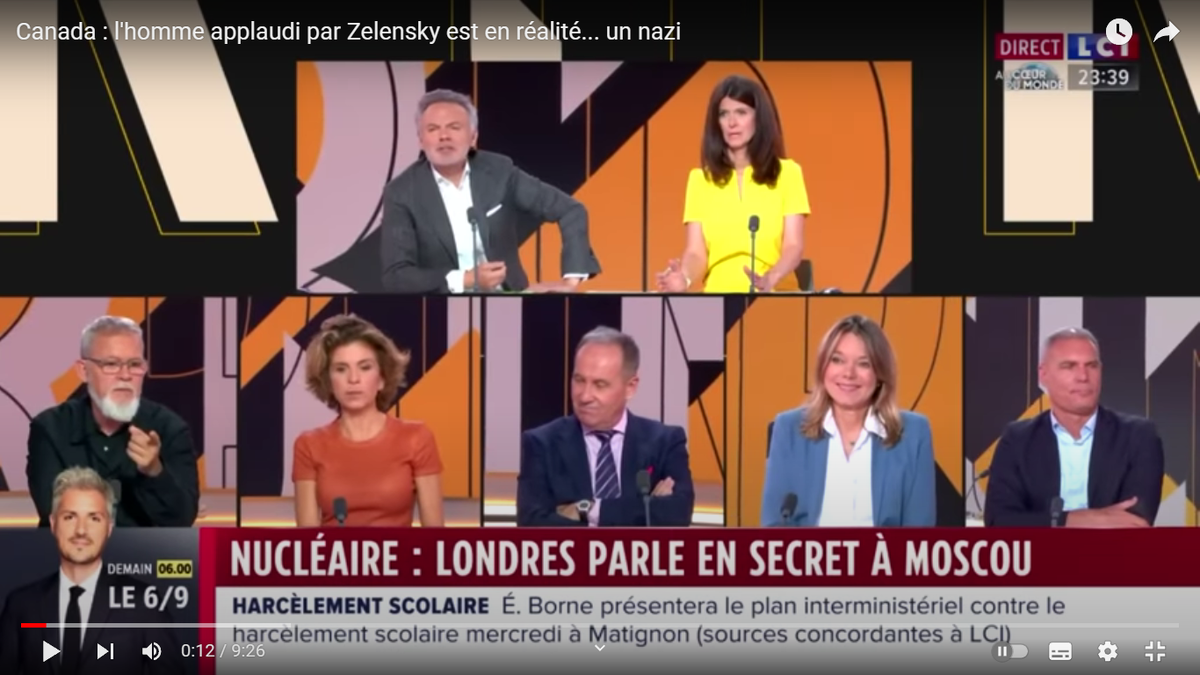 Анн Нива (в нижнем ряду вторая слева) Скриншот передачи с канала LCI с сайта YouTube