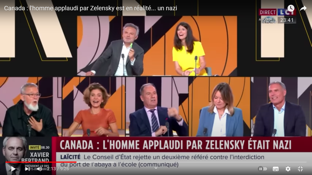 Скриншот передачи с канала LCI с сайта YouTube