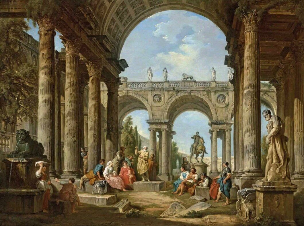 Римское каприччо Джованни Паоло Панини (Giovanni Paolo Panini, 1691-1765, Italia