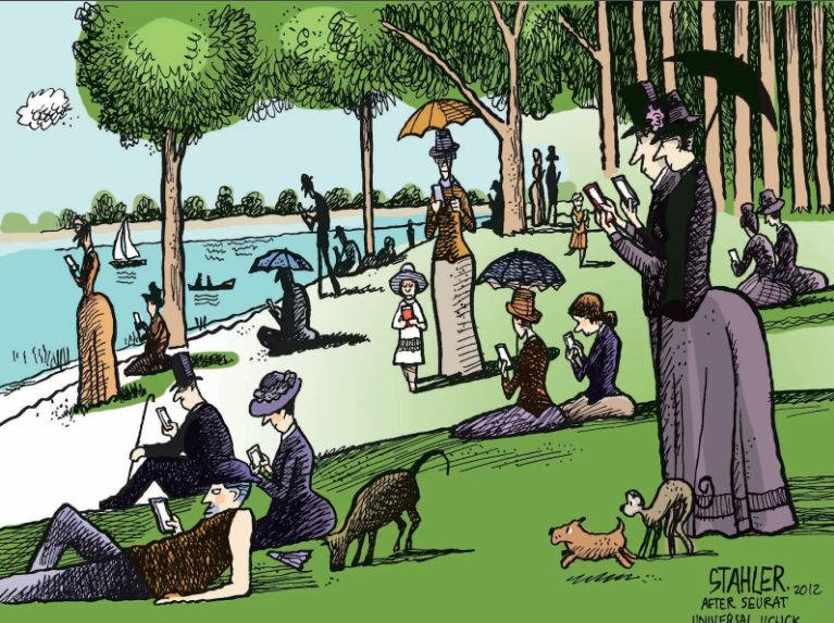 Скетч на тему картины "Воскресный день на острове Гранд-Жатт