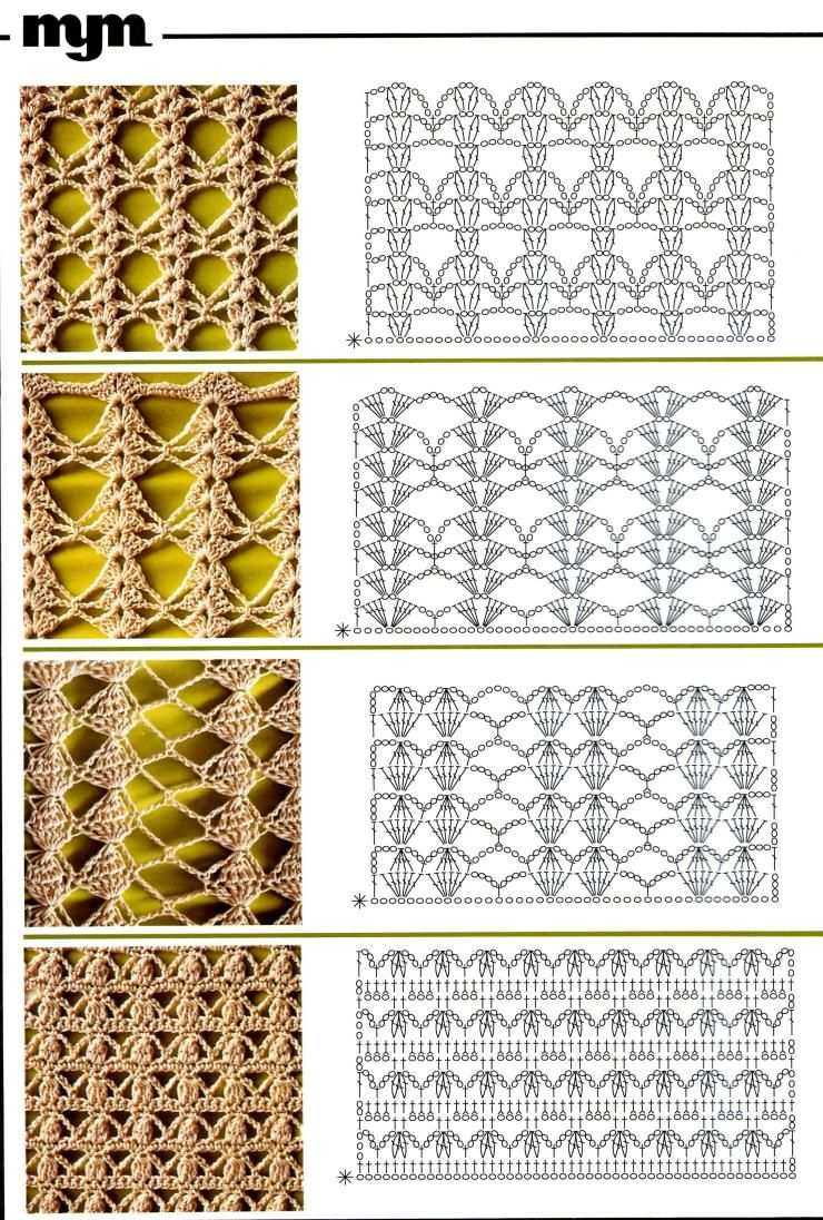 Узоры крючком пошагово. Узоры крючком. Ажурные узоры крючком. Вязание крючком схемы узоров. Узоры крючком со схемами.