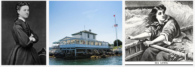 Ида (Айда) Льюис (1842-1911) и маяк Лайм-Рок, Ньюпорт, США.
