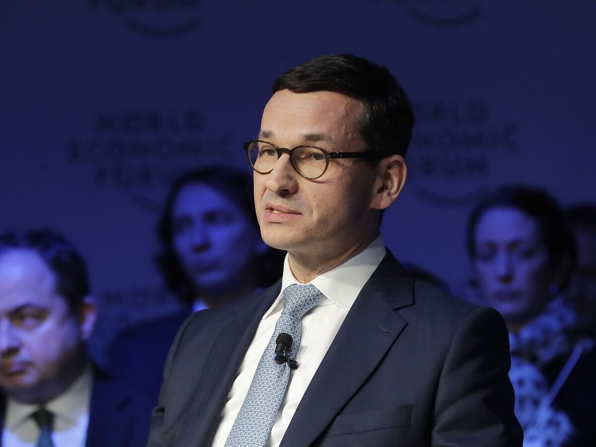    Премьер-министр Польши Матеуш Моравецкий на Всемирном экономическом форуме в Давосе. 27 январня 2018© AP Photo / Markus Schreiber