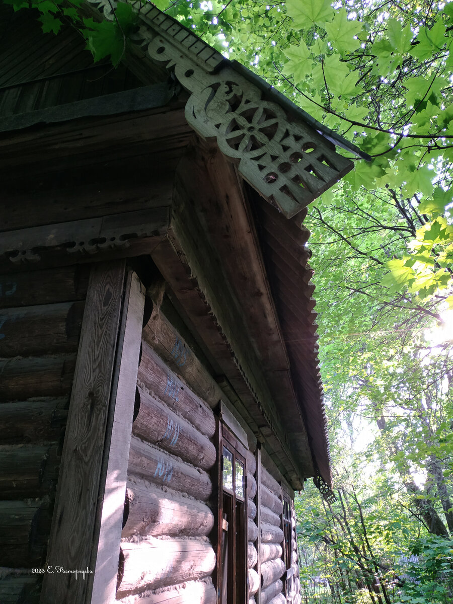 Заброшенный дом с резной белочкой на кистях