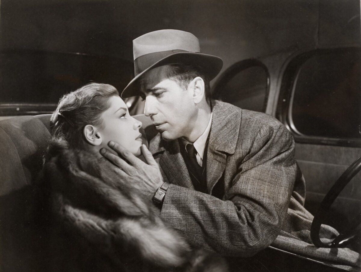 Лорен Бэколл и Хамфри Богарт на съёмках фильма "Глубокий сон" (1946)