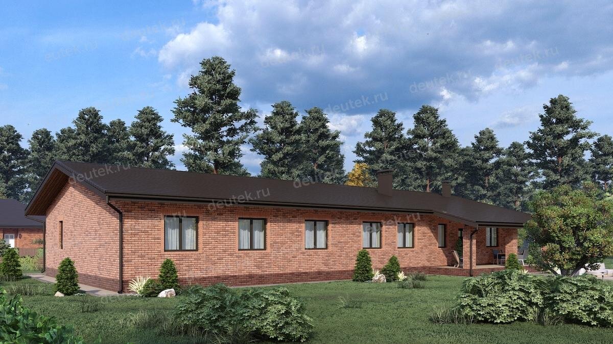 Проект одноэтажного жилого дома 251 м2 с гаражом и верандой - DTE-193