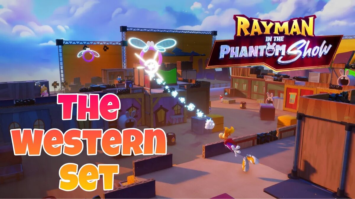 mario and rabbids sparks of hope rayman in the phantom show the western set
