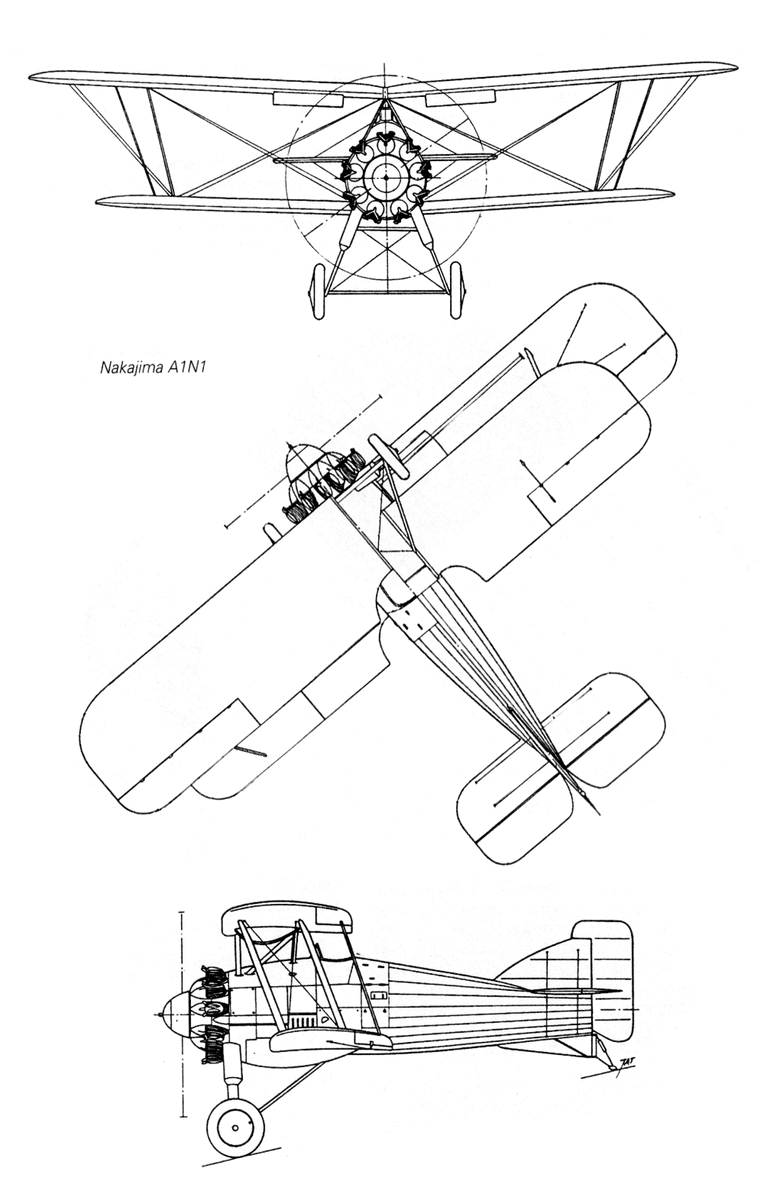 Истребитель Накаджима А1N1, схема внешнего вида