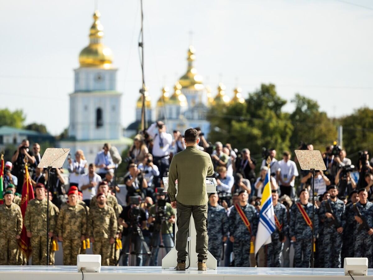 Президент Украины Владимир Зеленский выступает в День Независимости Украины CC BY-SA 4.0 / Офіс Президента України /