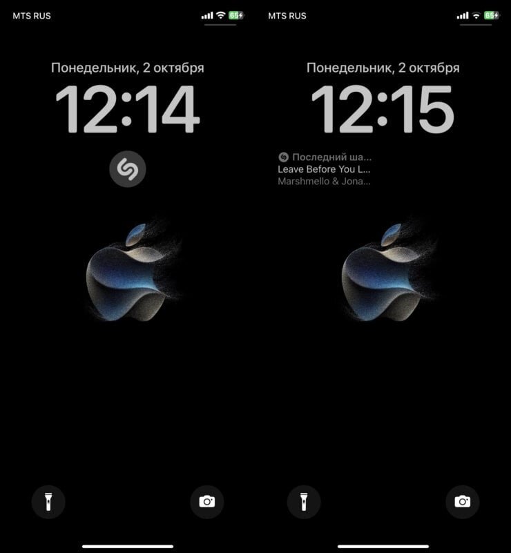    У Шазама есть два виджета разного размера