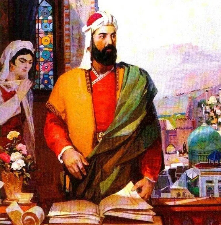 Поэт Низами и его жена Афаг