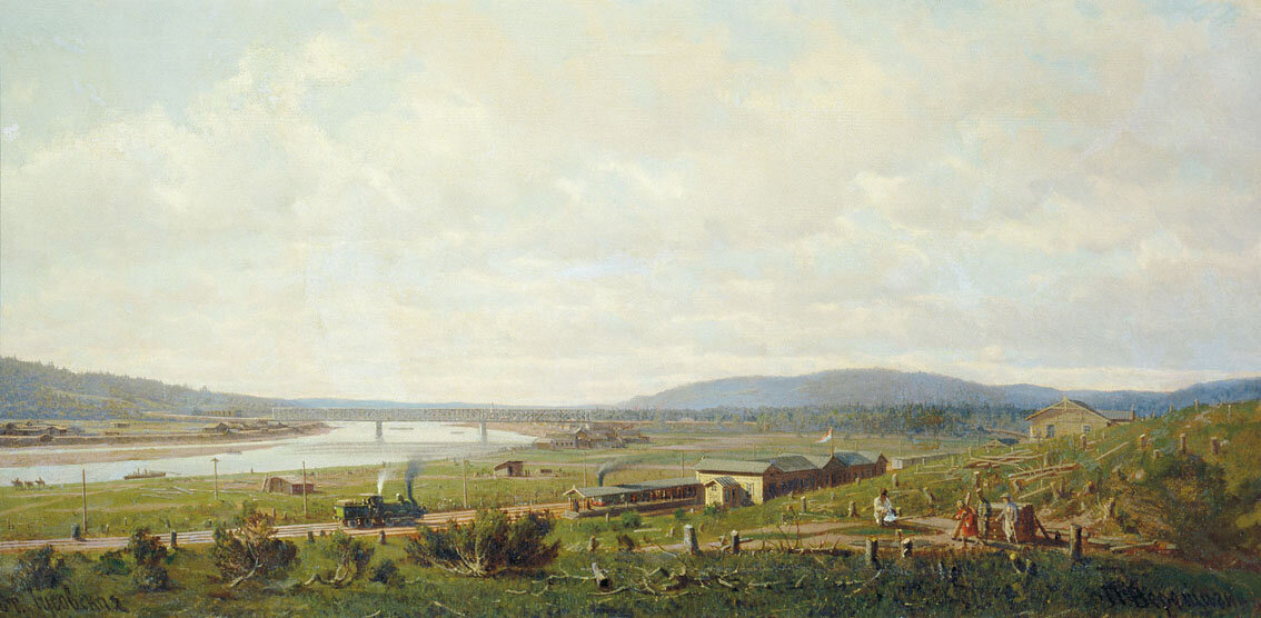 "Урал. Станция Чусовая", П.П. Верещагин, конец 1870х-1880е. Литературный музей, Москва.