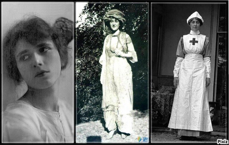 На первой фотографии писательница выглядит как современная нам молодая девушка, которая делает слегка кокетливое селфи чб))) 