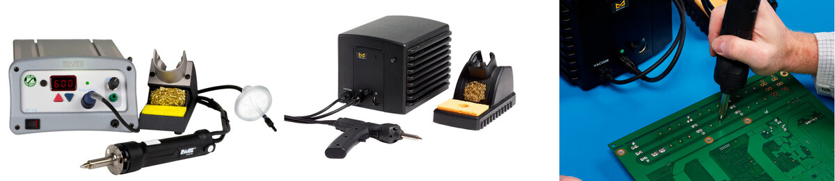 Паяльные станции с вакуумными паяльниками и встроенными компрессорами PACE ST-115 и METCAL MFR-1350 