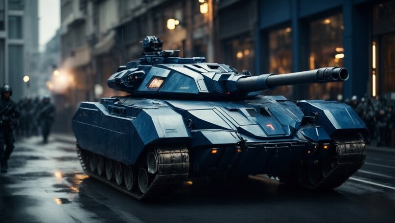 Передовой танк Доминиона в центре Кракова в 2151м году.