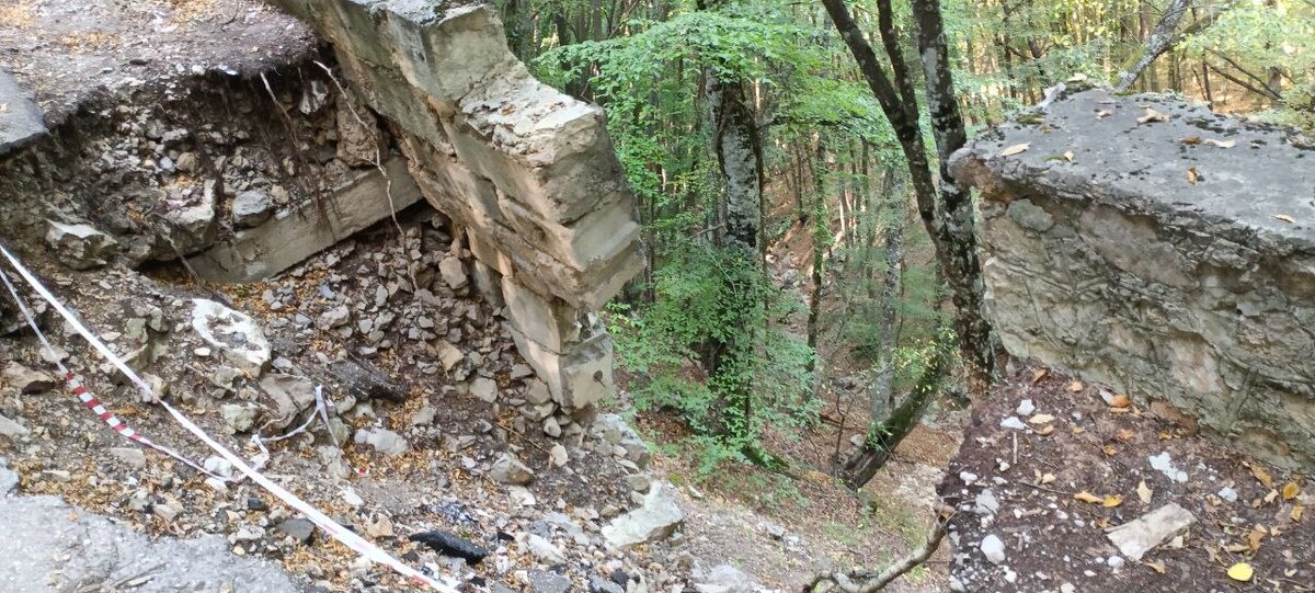 Дорога Ай-Петри-Соколиное. Нет куска полотна