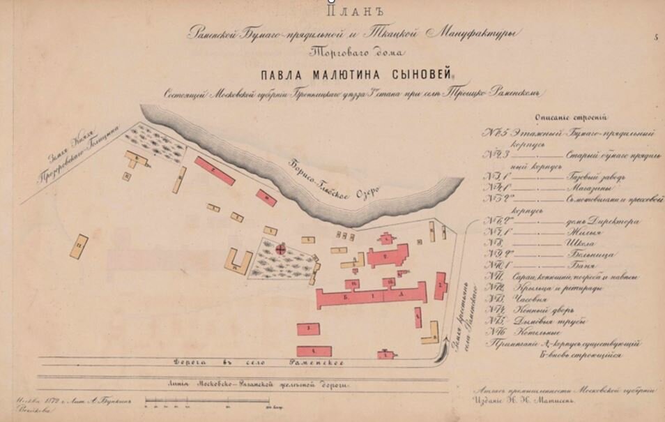 План Бумаго-прядильной и Ткацкой мануфактуры  сыновей Павла Милютина.