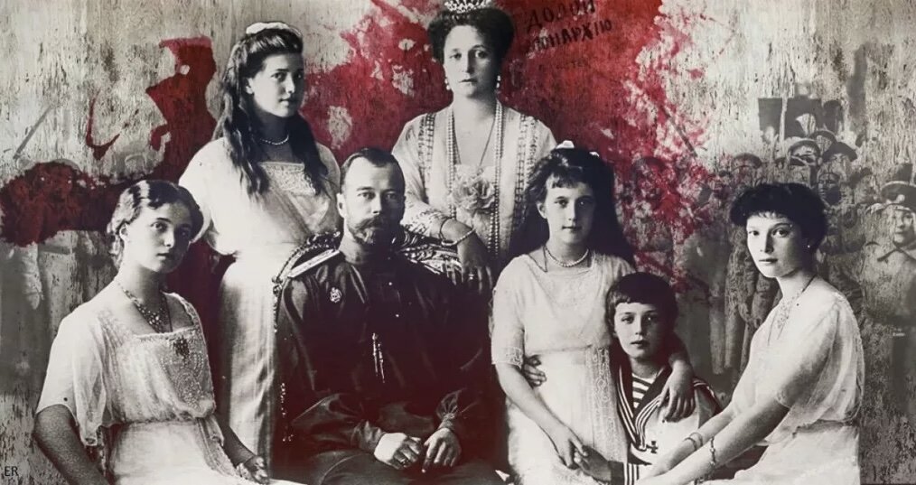 Император Николай II со своей супругой и детьми