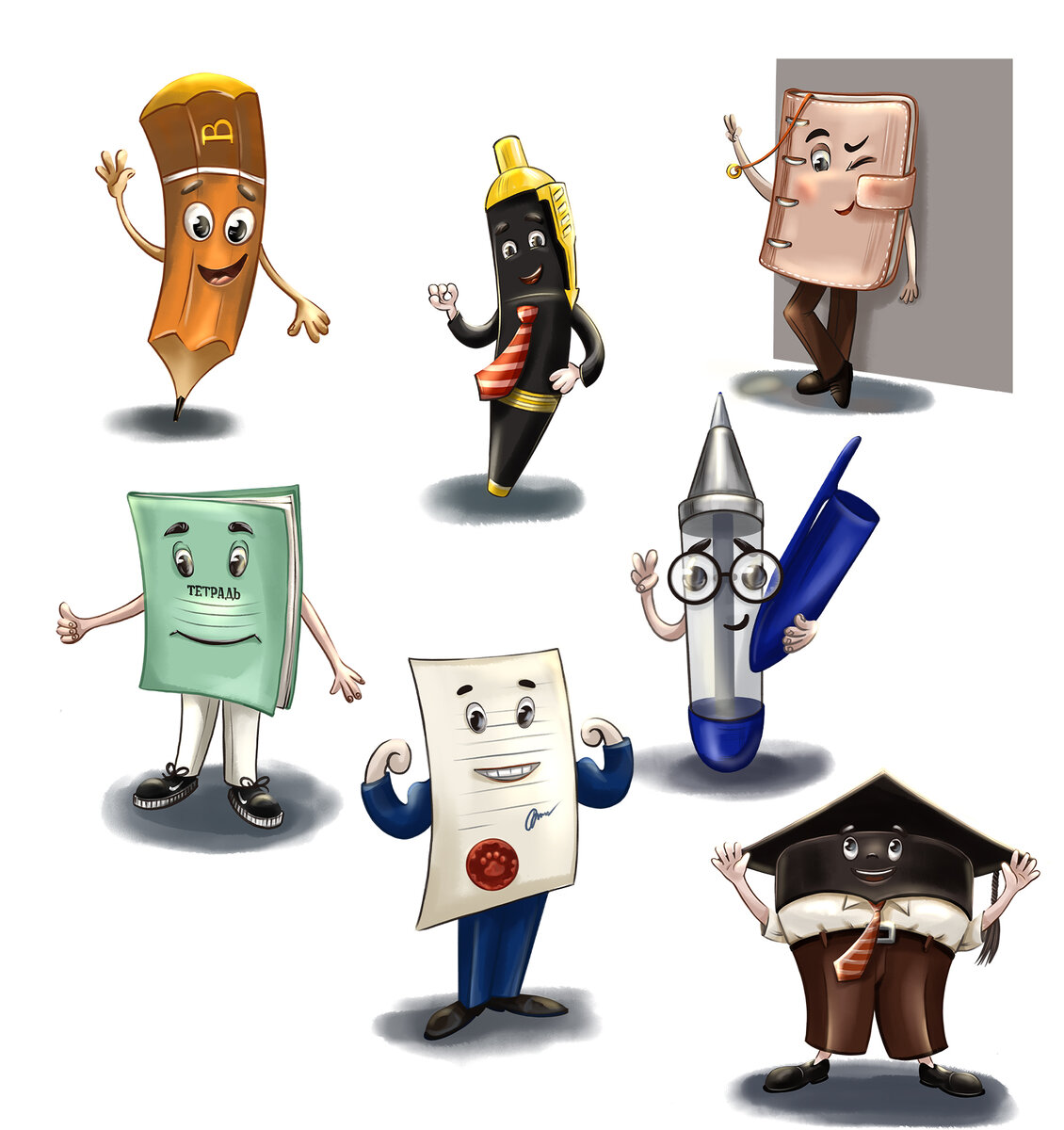 Вот такие ачивки получали участники практикума. Этих милах нарисовала иллюстратор Анастасия Полупанова