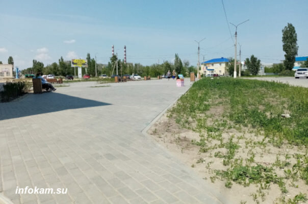    Камышин. «Озеленённая» без деревьев пешеходная зона на улице Ленина
