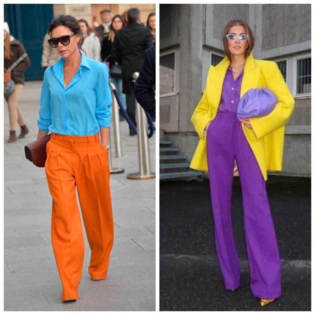    Сочетание оранжевого с синим или желтого с сиреневым создавали зрелищные образы