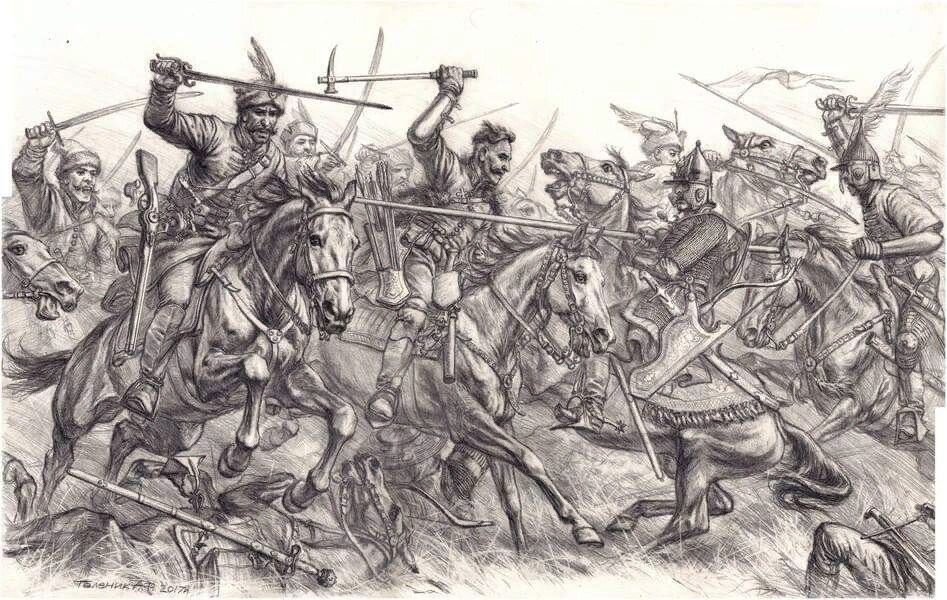 Рисунок современного художника-баталиста Анатолия Теленика.