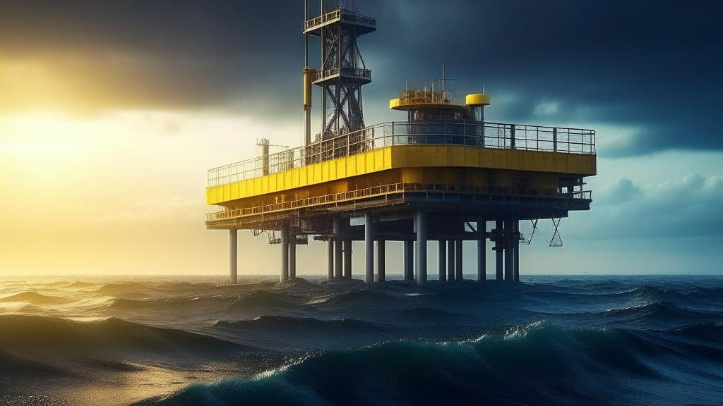 Нефтедобывающая платформа в море