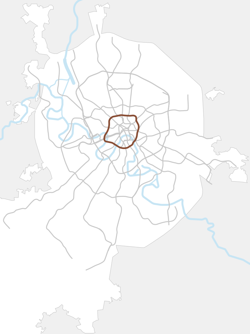 Трассировка Кольцевой линии на карте Москвы. Взято отсюда: https://ru.wikipedia.org.