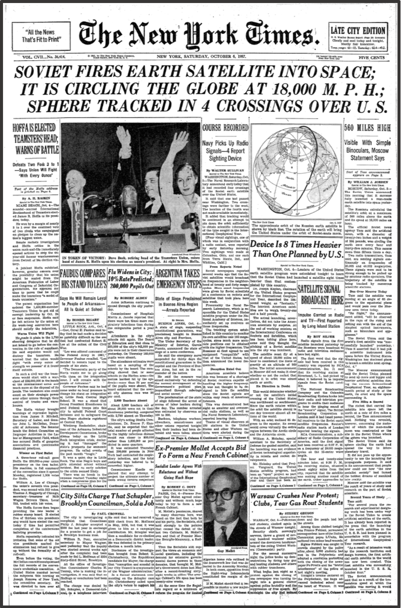 Нью-Йорк Таймс, 5 октября 1957 года