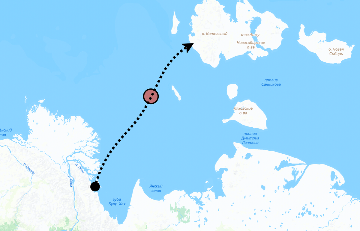 Красной точкой отмечено примерное место