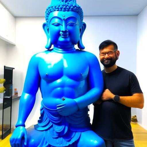 Нейронка нарисовала, просто мужик и статуя