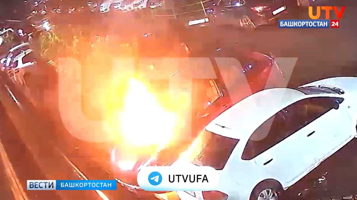    Появилось видео момента поджога Porsche Cayenne в башкирском Нефтекамске