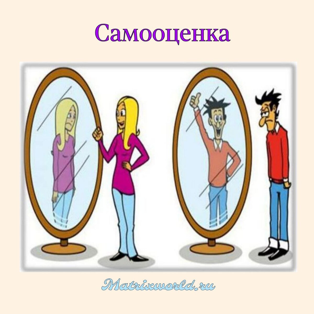 Давайте говорить о самооценке как адекватной или неадекватной. Почему?  Потому что самооценка — это не статична, она может меняться несколько раз за день.