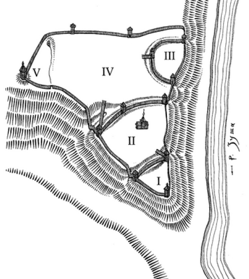 План типичных "ворот" - крепости Воротынцево на реке Зуша.