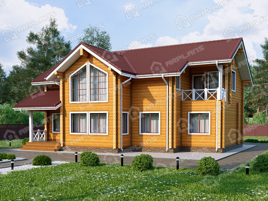 Фото 1 двухэтажного дома из бруса. ДС-176