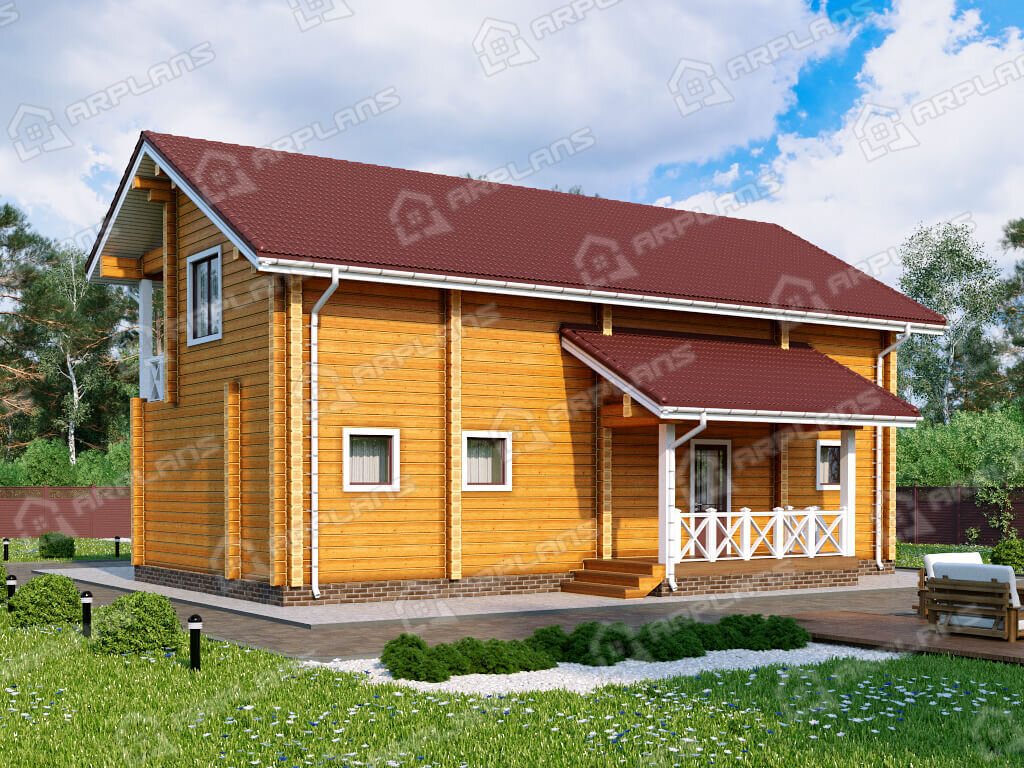 Фото 2 двухэтажного дома из бруса. Источник arplans.ru Проект ДС-176