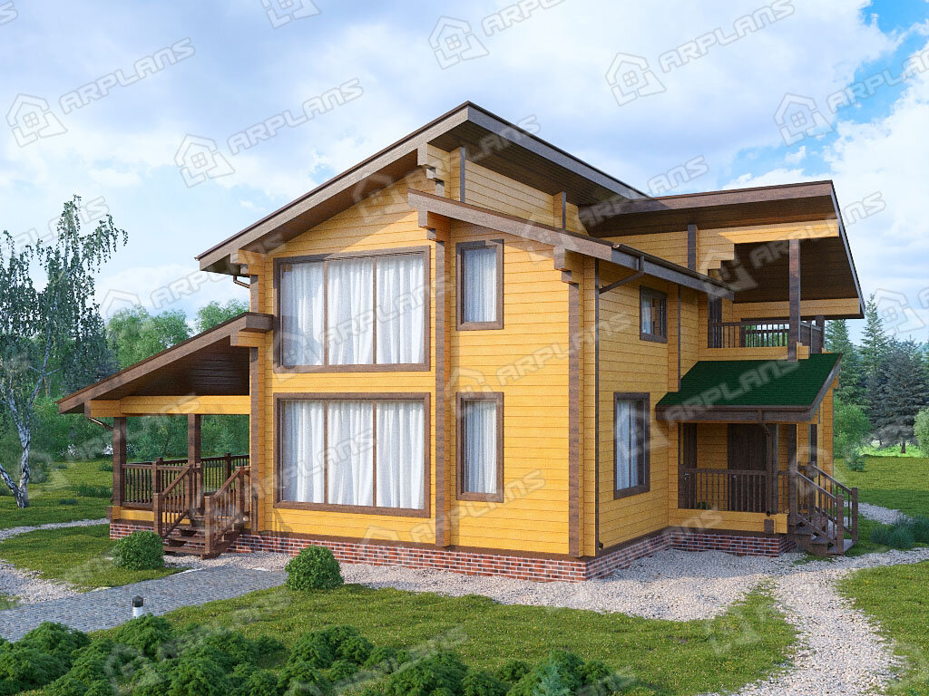 Фото 1 двухэтажного дома из бруса. Источник arplans.ru ДС-113