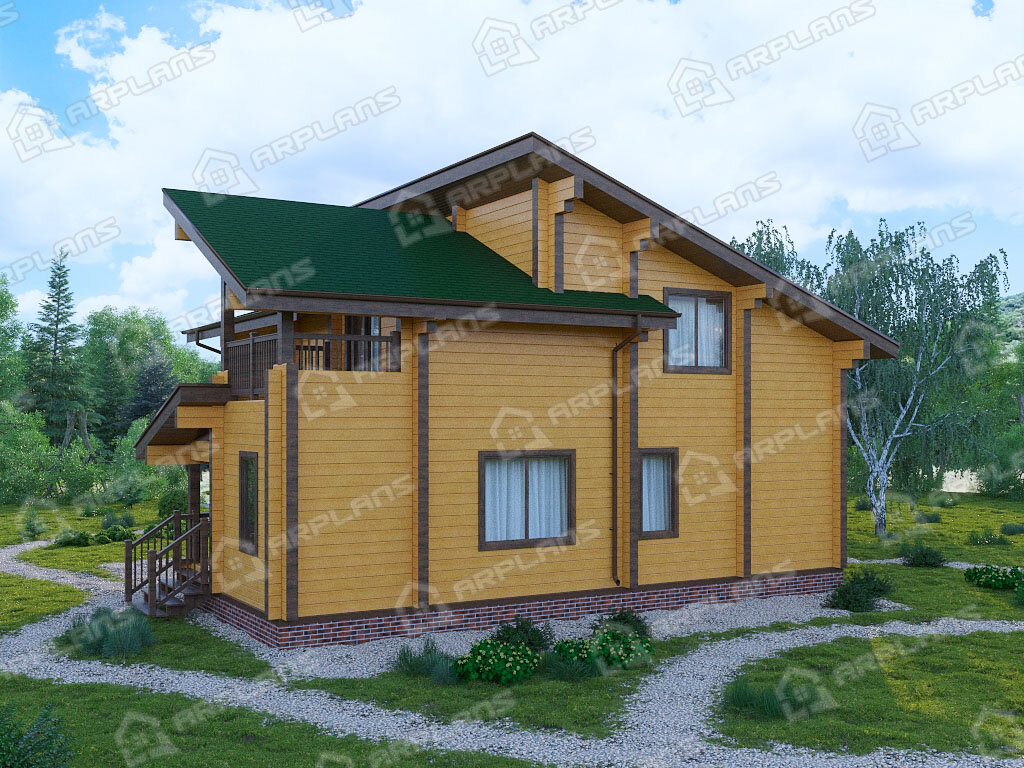 Фото 2 двухэтажного дома из бруса. Источник arplans.ru ДС-113 