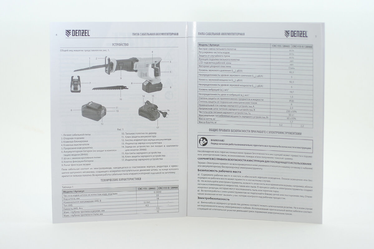 Denzel BRC-115-0 – сабельная пила, основное предназначение которой заключается в распиле древесины, труб ПВХ, различных строительных материалов и металлов.-4-2
