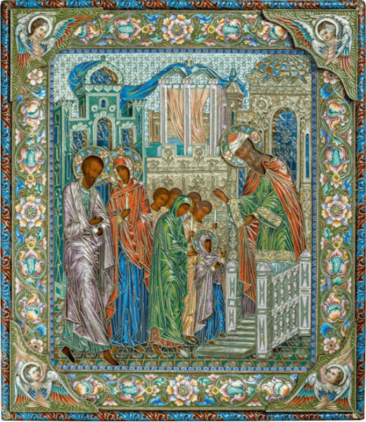 Икона «Введение Богоматери во Храм» Фото: Собрание семьи Карисаловых
Источник: fabergemuseum.ru
