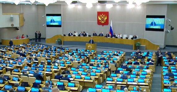 Пленарное заседание Госдумы, скриншот трансляции