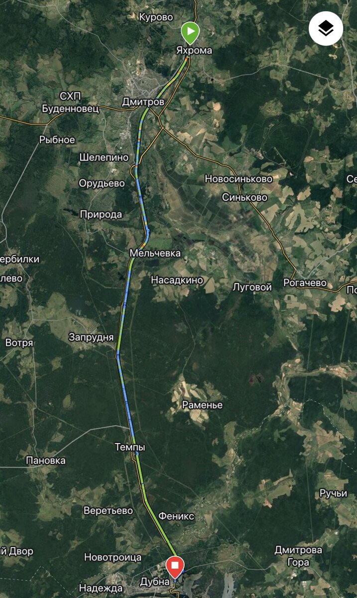 Яхрома-Дубна, первый сегмент маршрута Вело1. 56 км